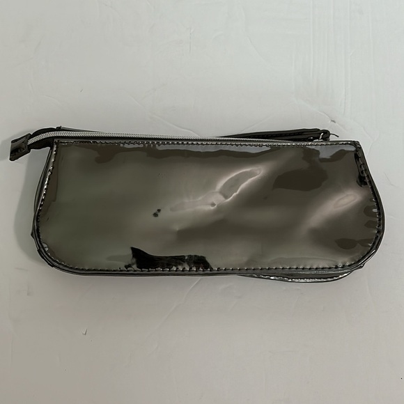 Hello Kitty Y2K Gunmetal Gray Makeup Case, Wristlet, Clutch, Bow, NEW wot